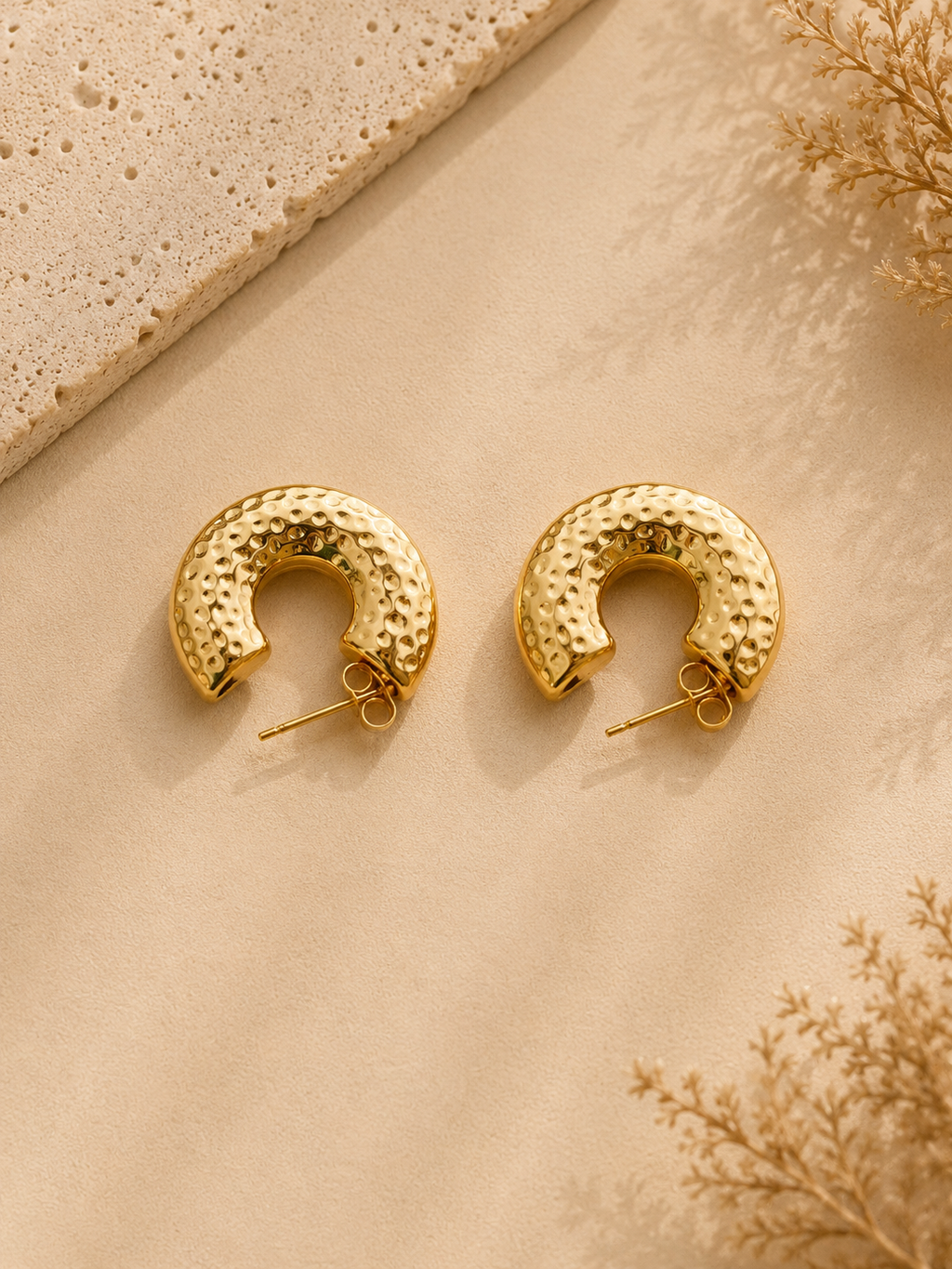 Gold-Plated Anti tarnish Classic Round Hoop Earnings