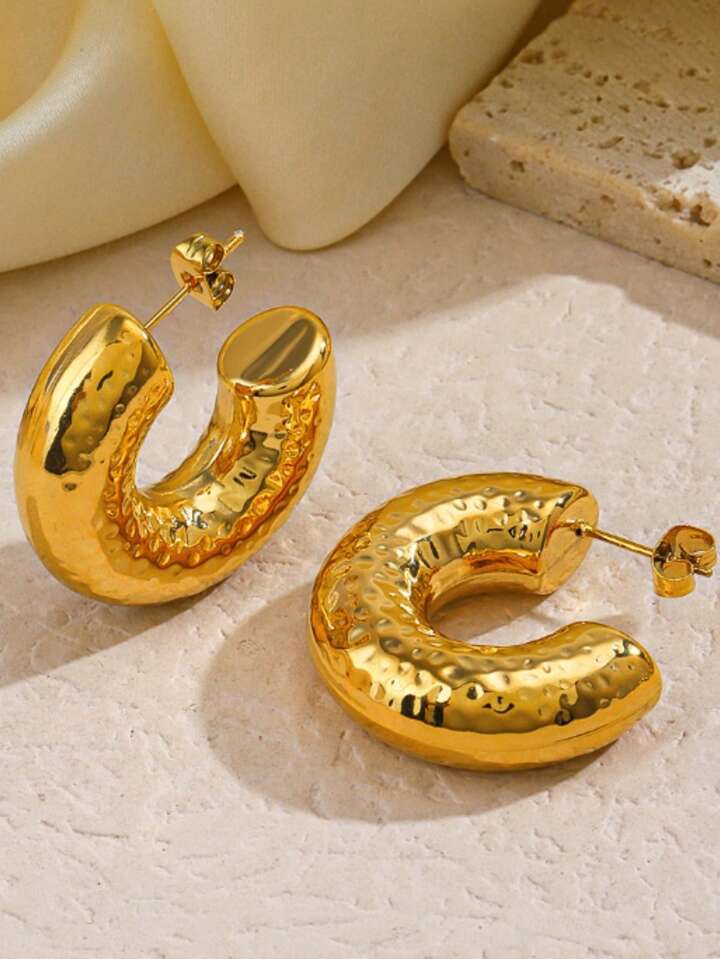 Gold-Plated Anti tarnish Classic Round Hoop Earnings