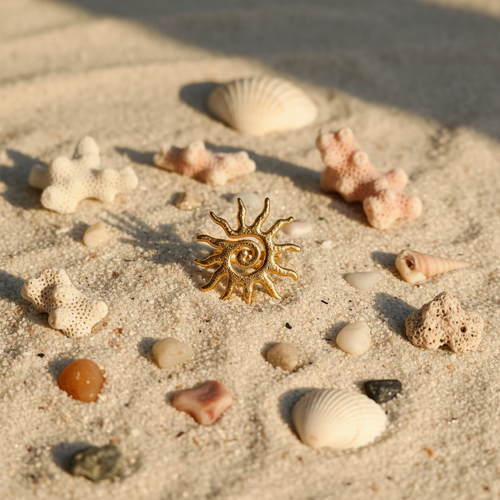 Gold Plated Anti Tarnish Celestial Sun Spiral Ring