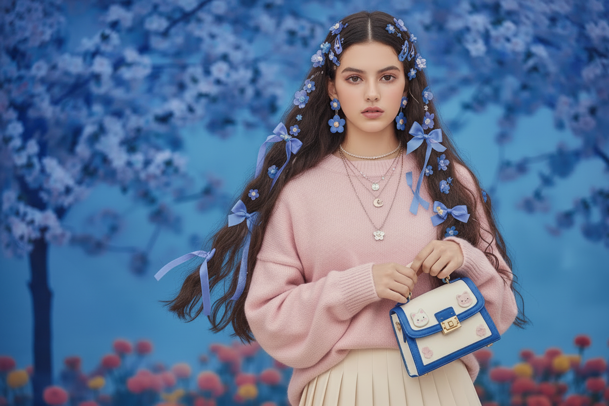 Deep Pastel Blue Kawaii Editorial