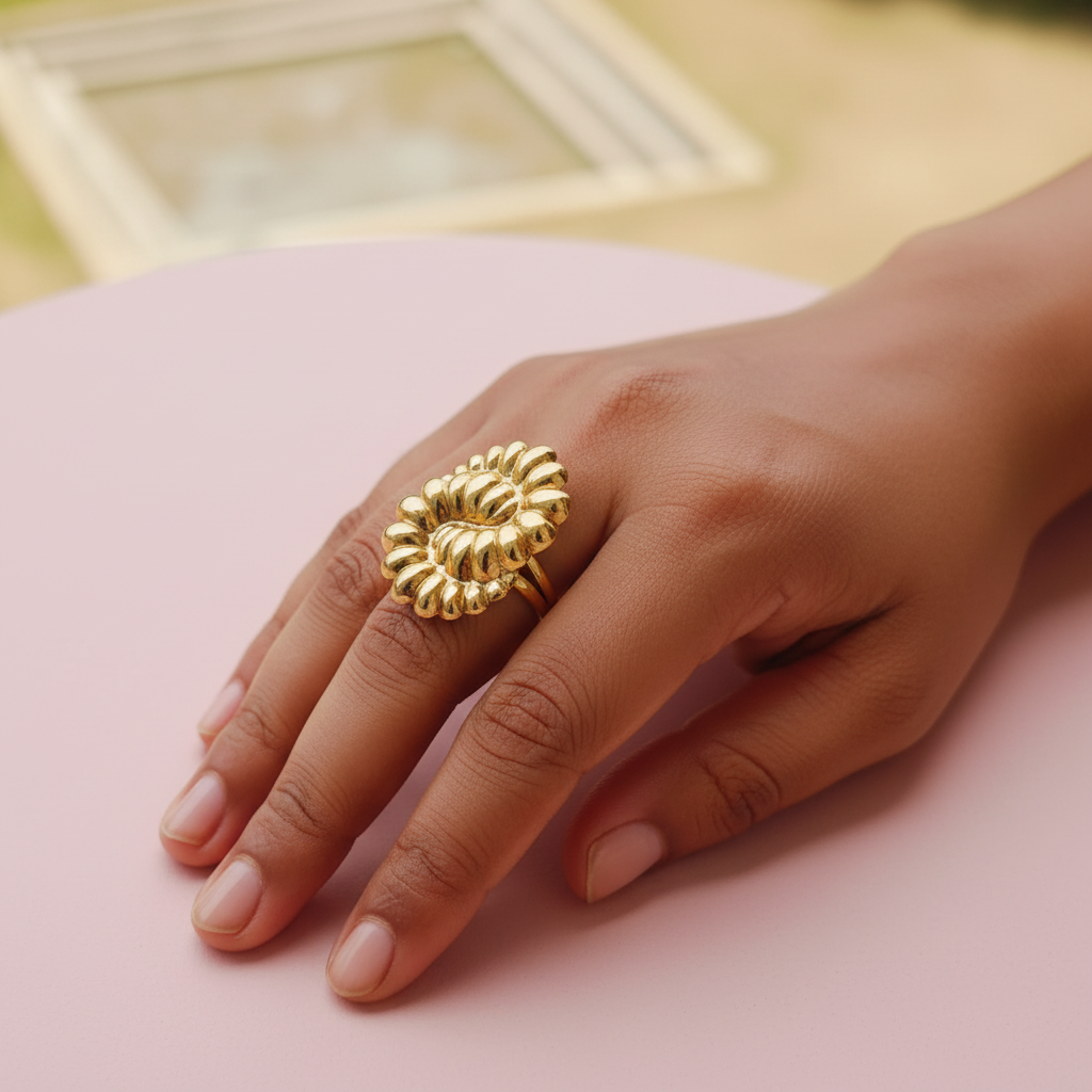 Gold Plated Anti Tarnish Coil Spiral Ring