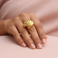 Gold Plated Anti Tarnish Seashell Ring